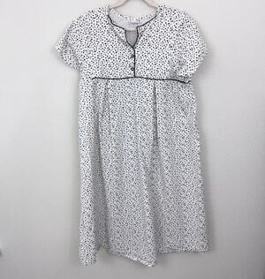 Ziva Moms Womens Maternity Nursing Pregnancy Dress Size 4XL Summer Dot White